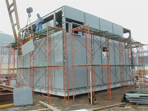 Outdoor acoustic enclosure installation