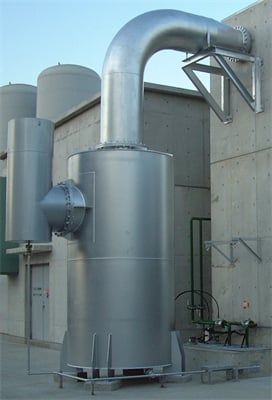 Vertical industrial silencer